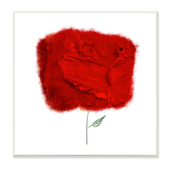 Stupell Industries Nerudo Rose Abstract Interpretation Modern Red Floral,12" x 12"